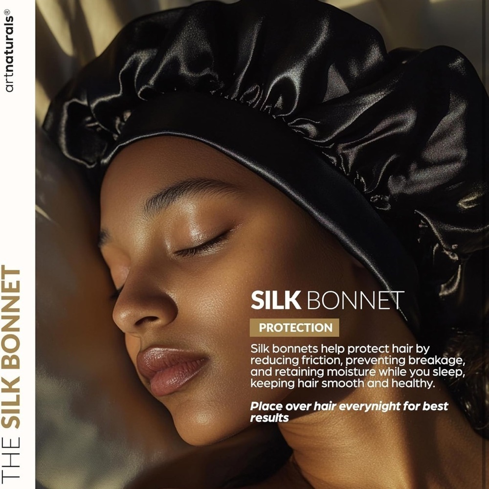 Hair Mask & Silk Bonnet Sleeping Set, Deep Conditioner Leave-In Dry Dama… - Picture 4 of 7